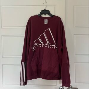 Maroon Embroidered Adidas Sports Crewneck